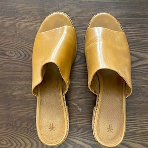 Frye leather heeled mule - cognac size 11